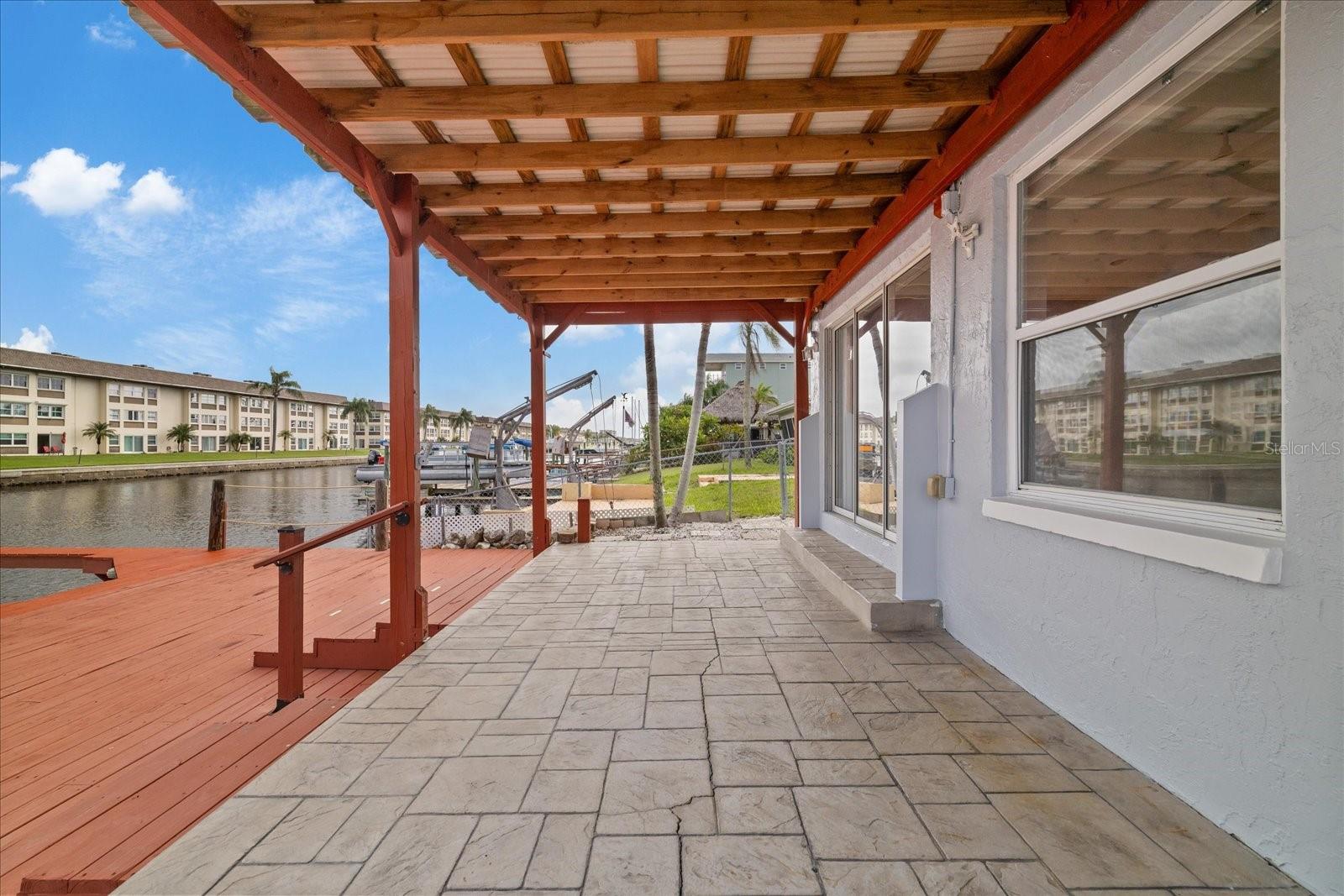 Back covered porch  looking north up the channel