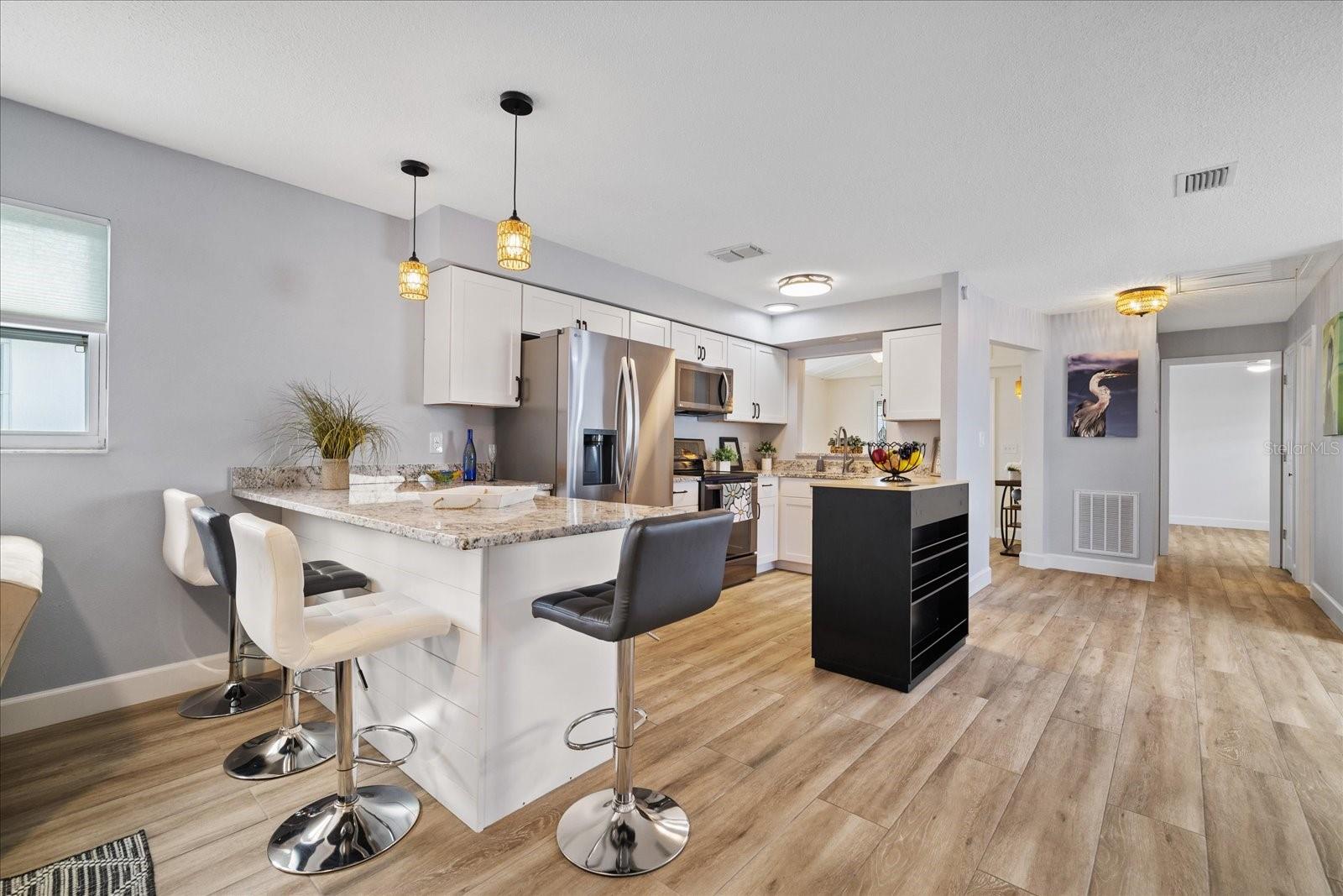 Breakfast Bar and elegant kitchen
