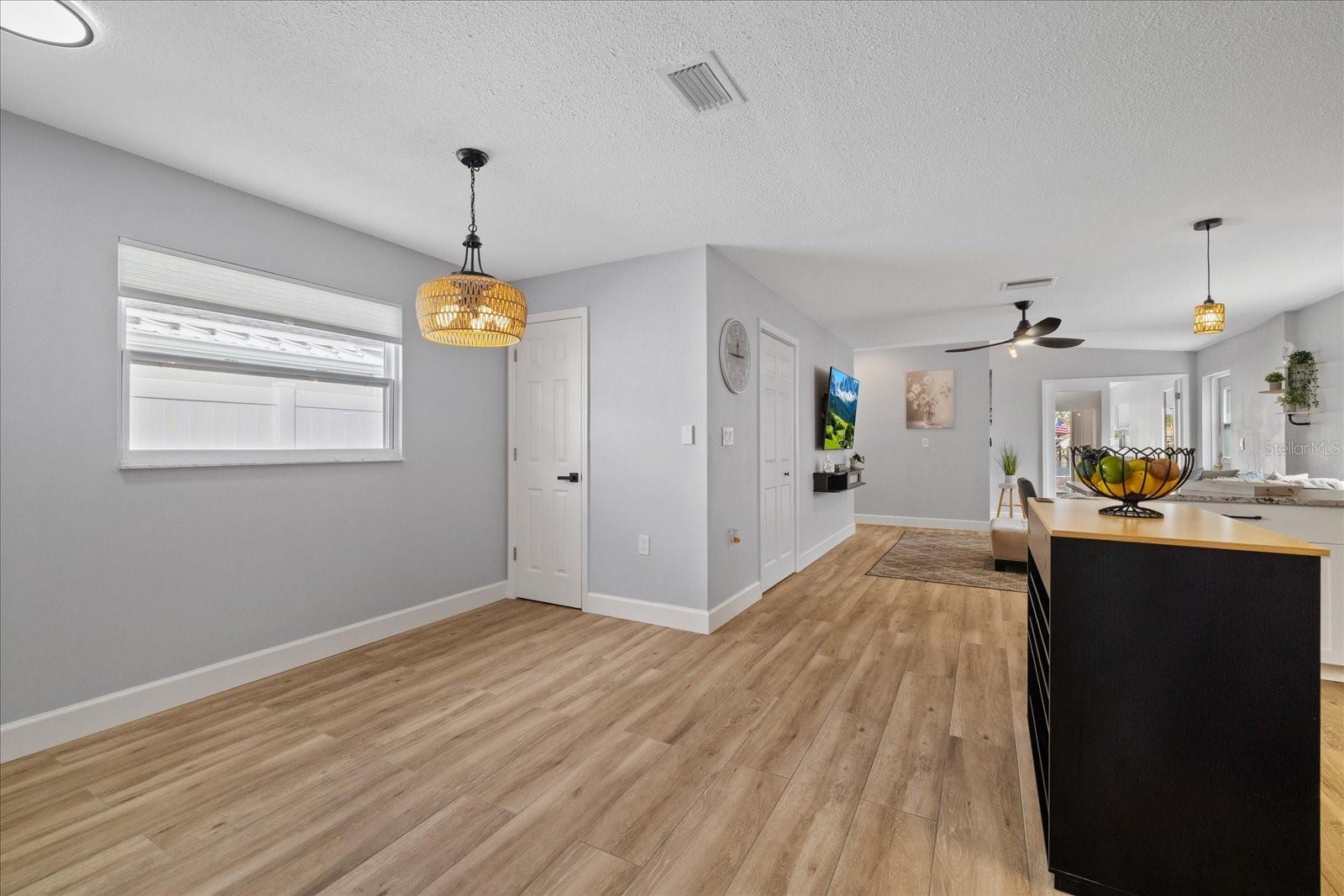 Dining area and storage closet near kitchen