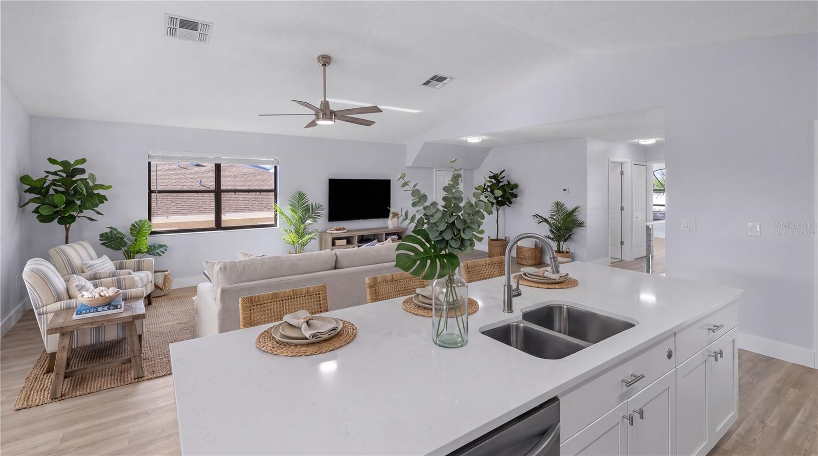 Virtually Staged Kitchen Family room