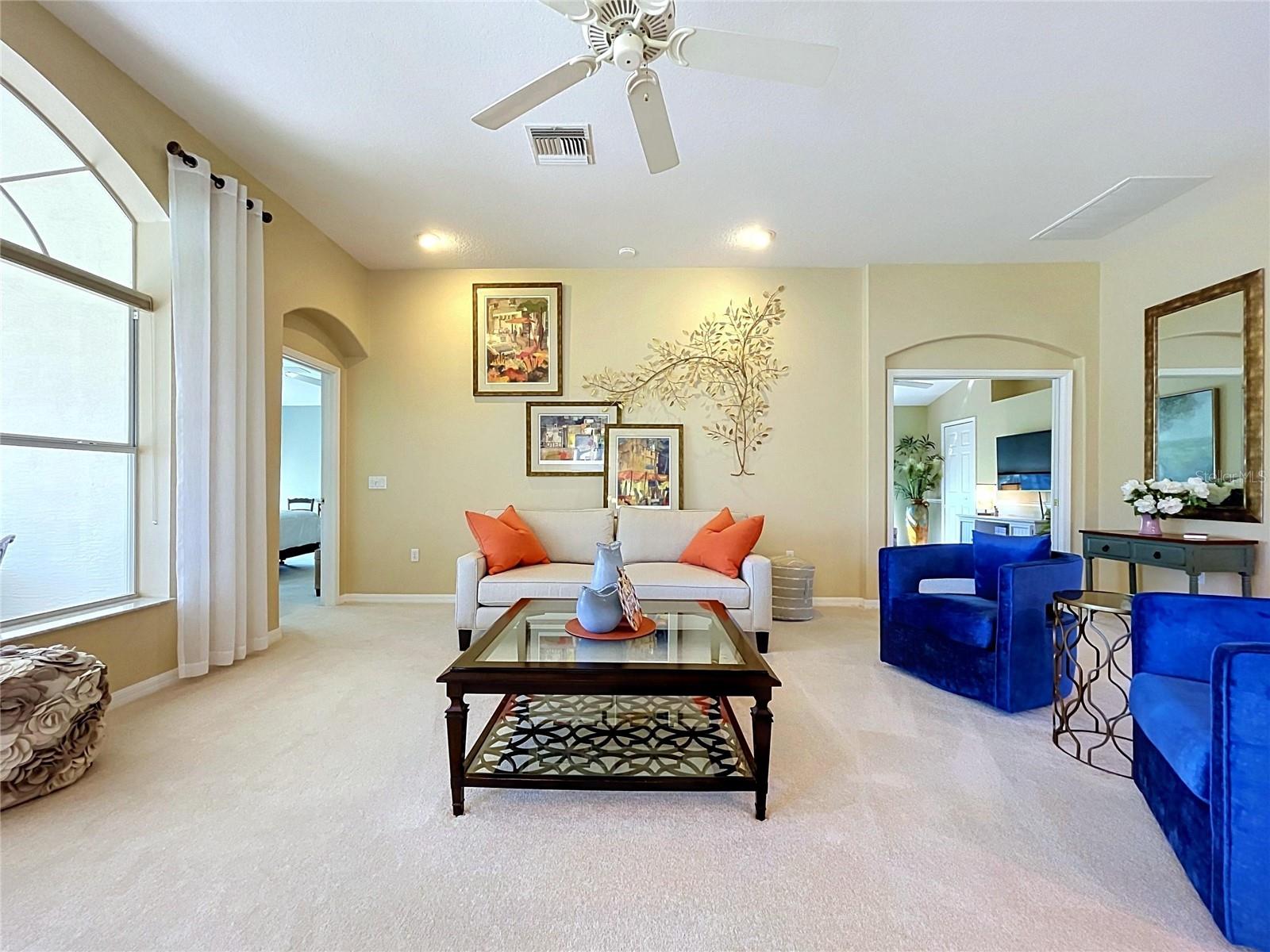 Large window overlooks lanai