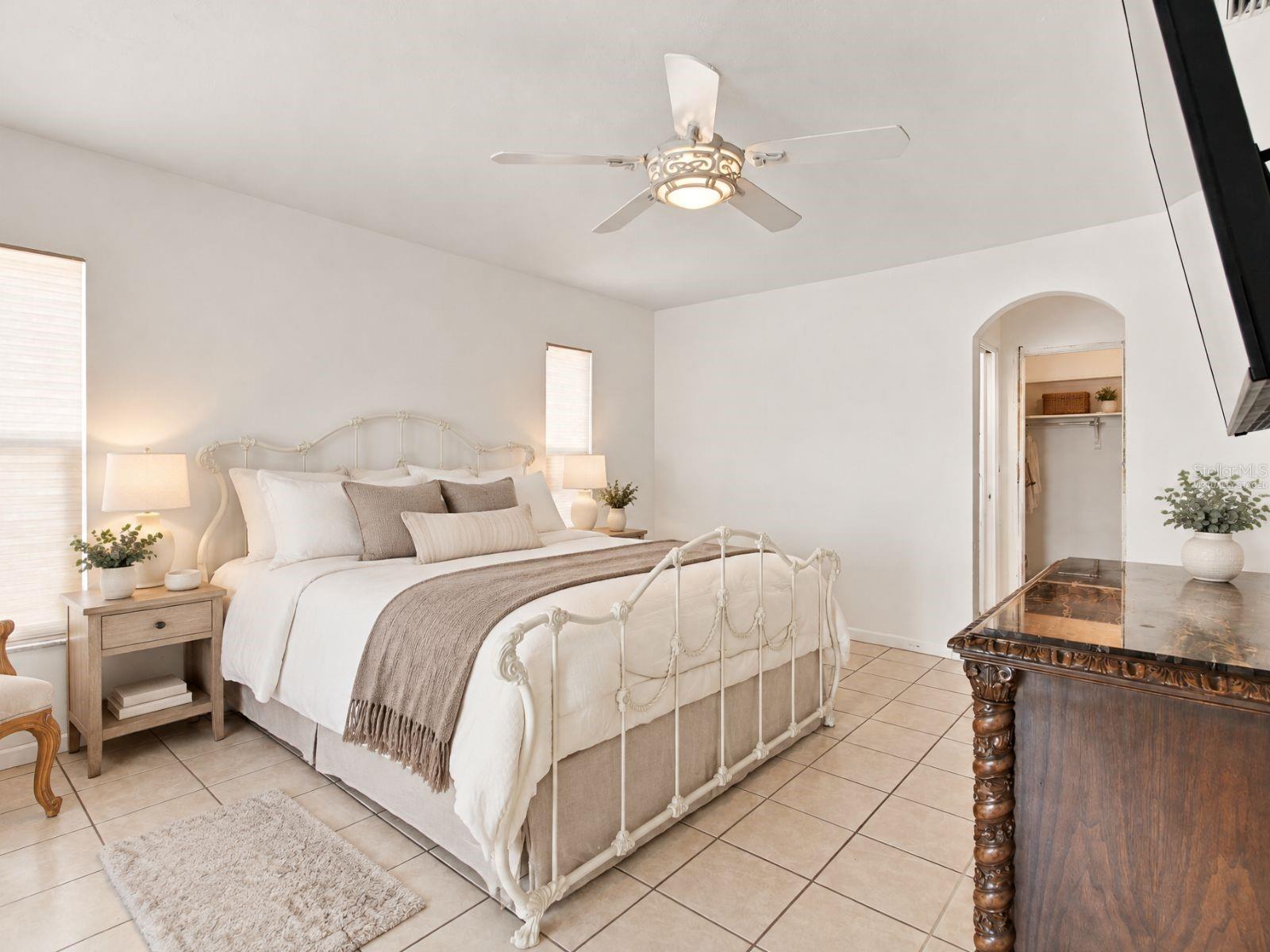 virtually staged primary bedroom