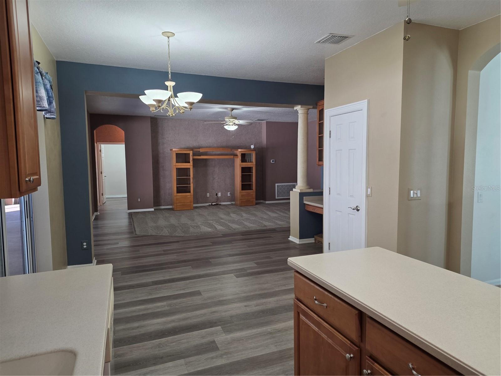 Kitchen eat in area looking into family room