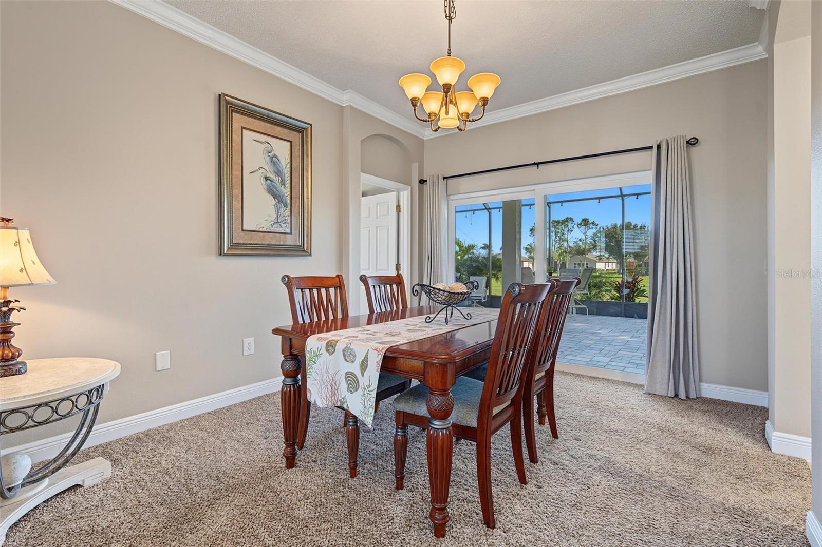 Dining room with lanai views