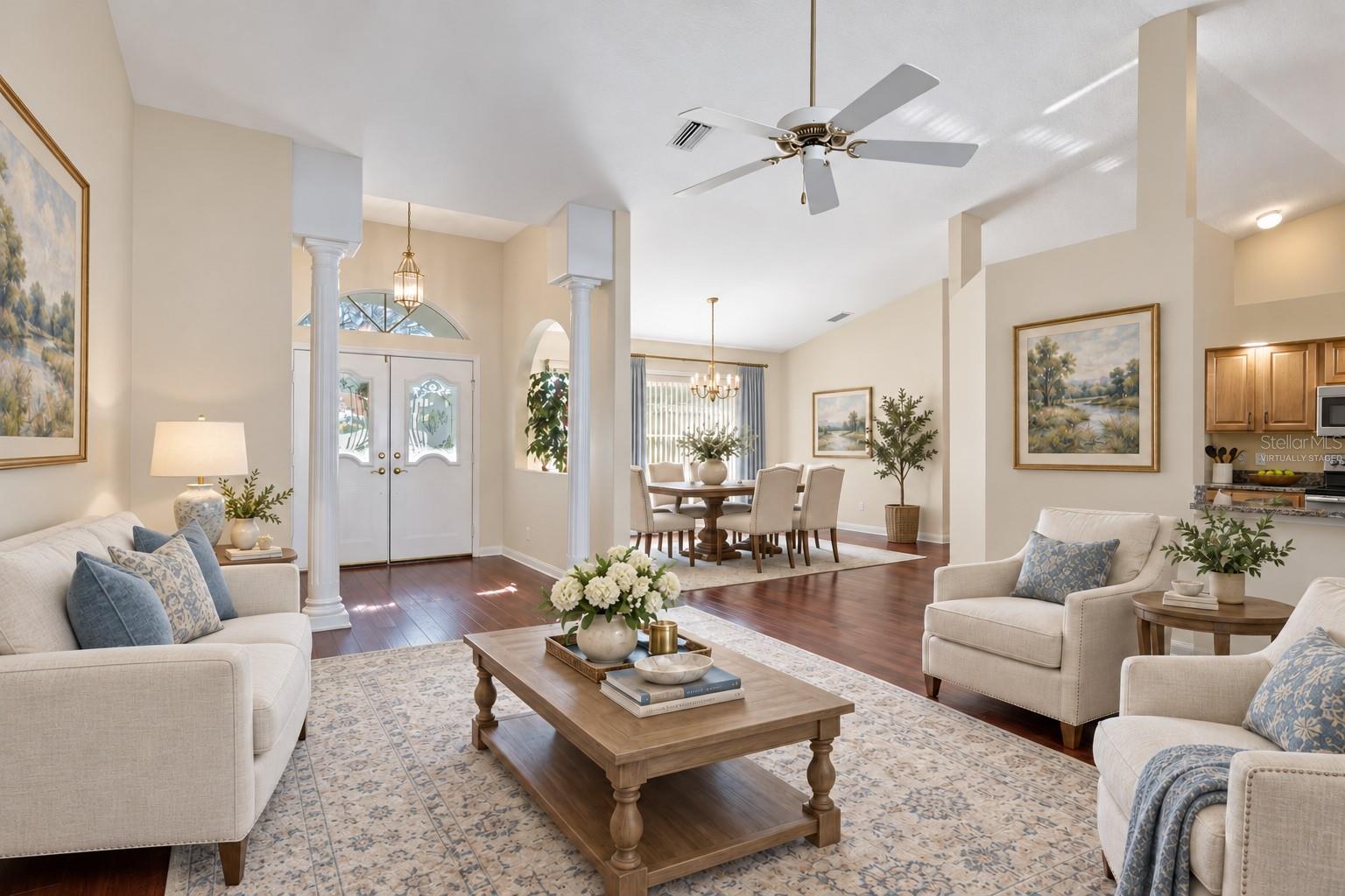 Virtually staged to give you an idea of the home fully furnished.
