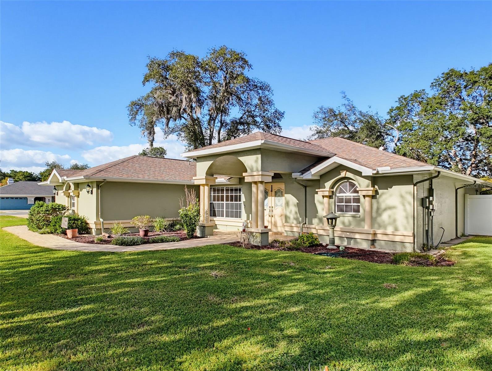 Large corner lot is half an acre.