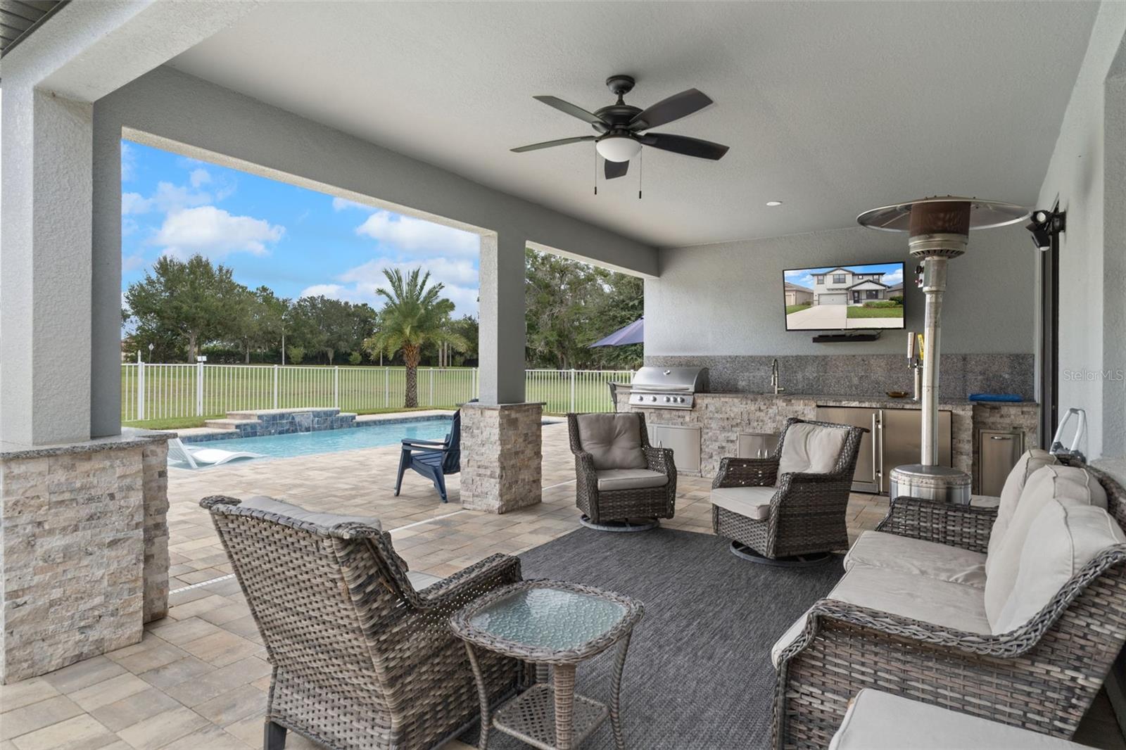Pool seating area