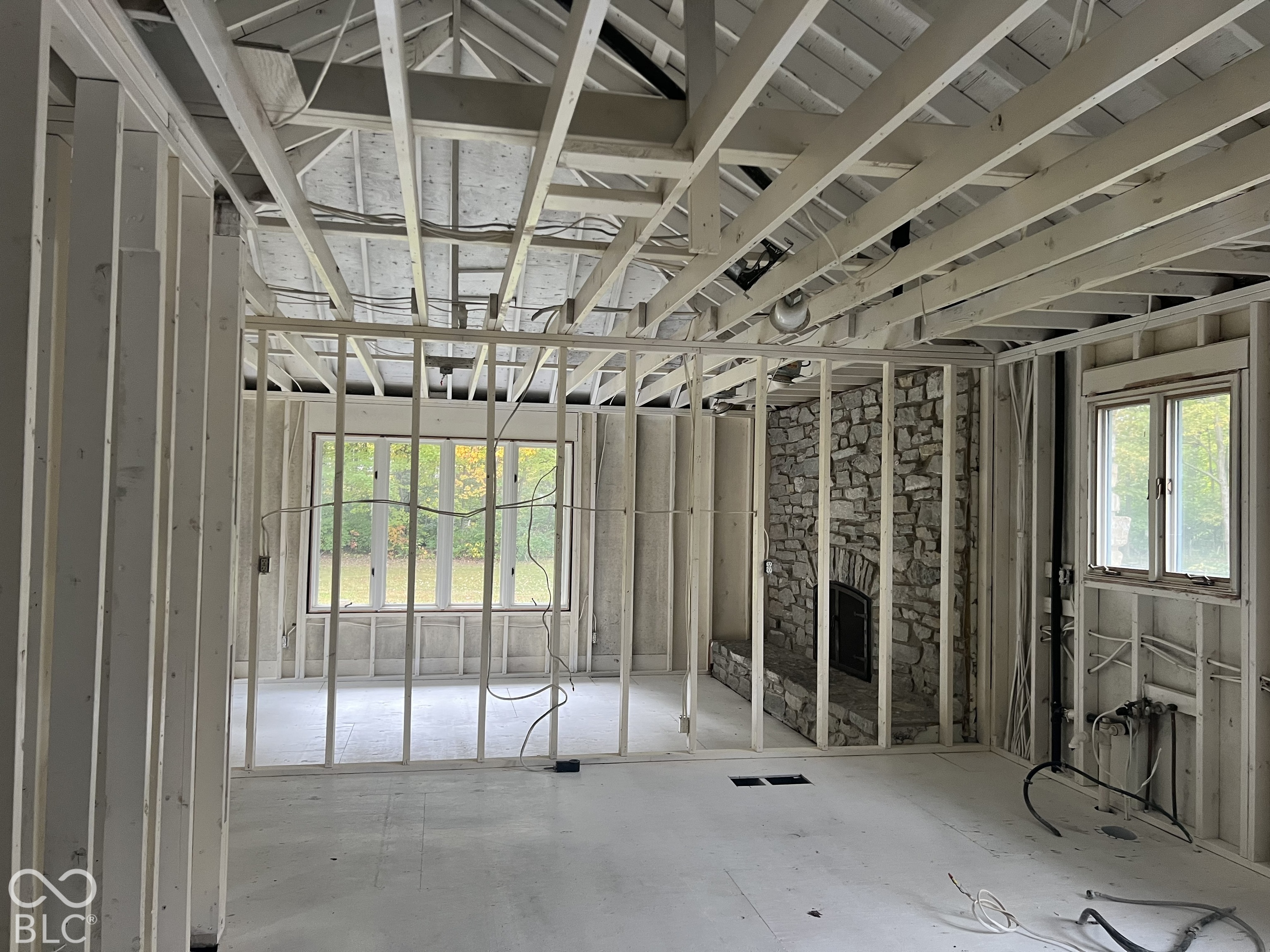 Kitchen space with open view to family room