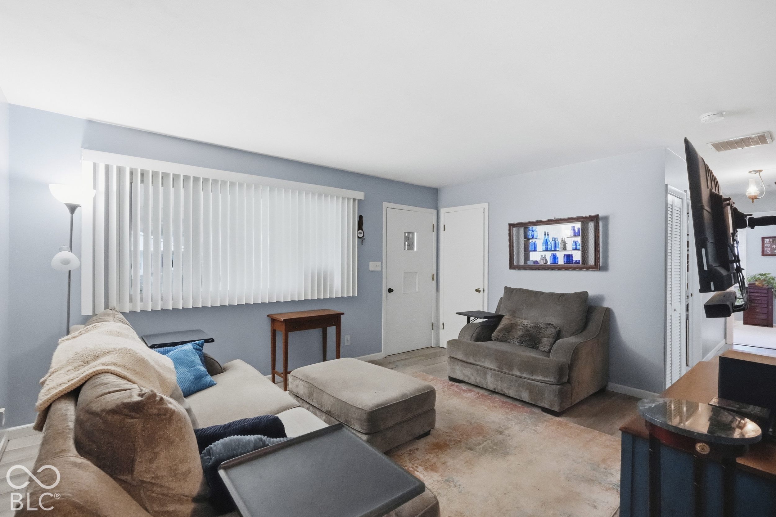 Another view of the living room. The windows face the front of the house.