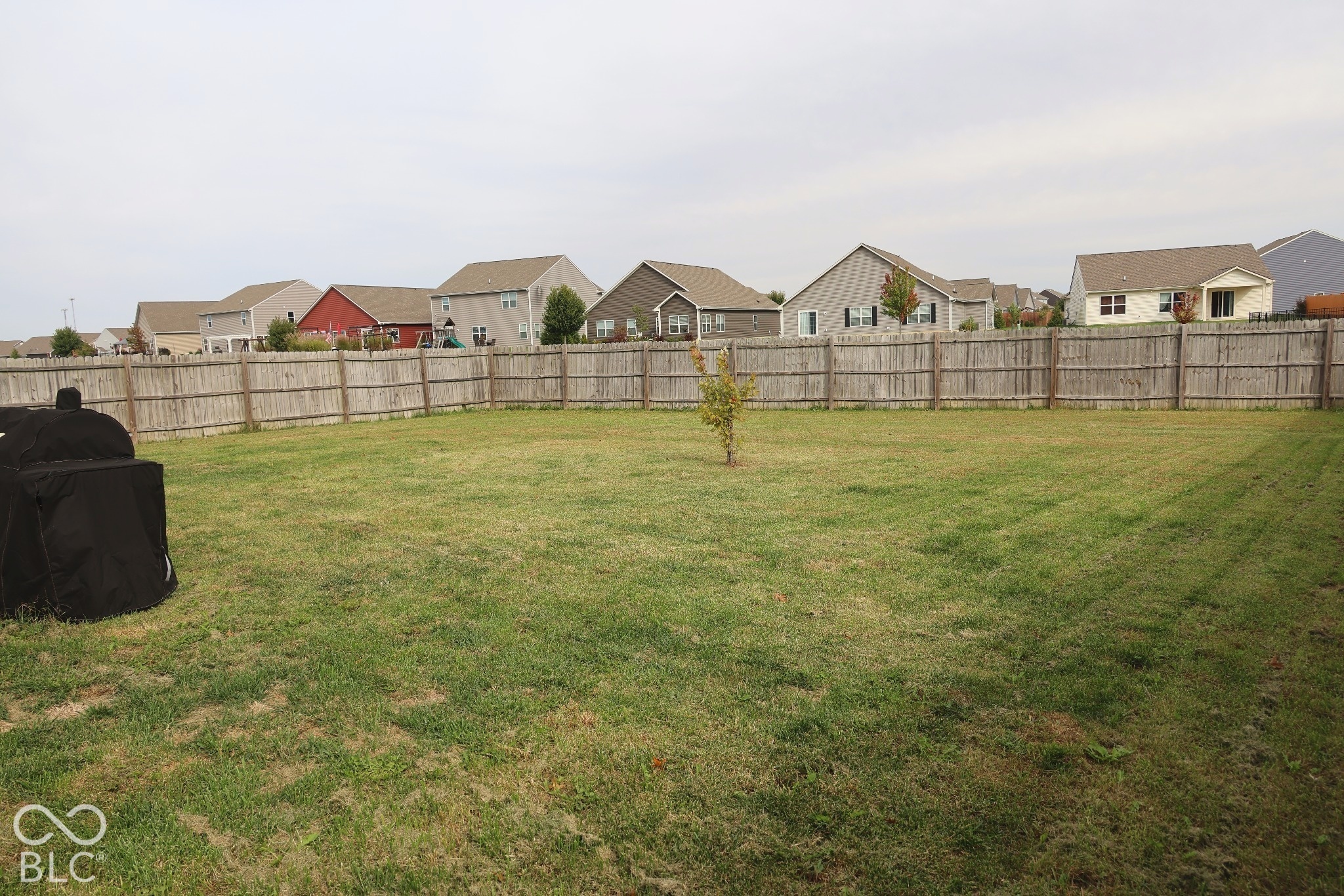 Expansive backyard featuring a fenced perimeter and lawn