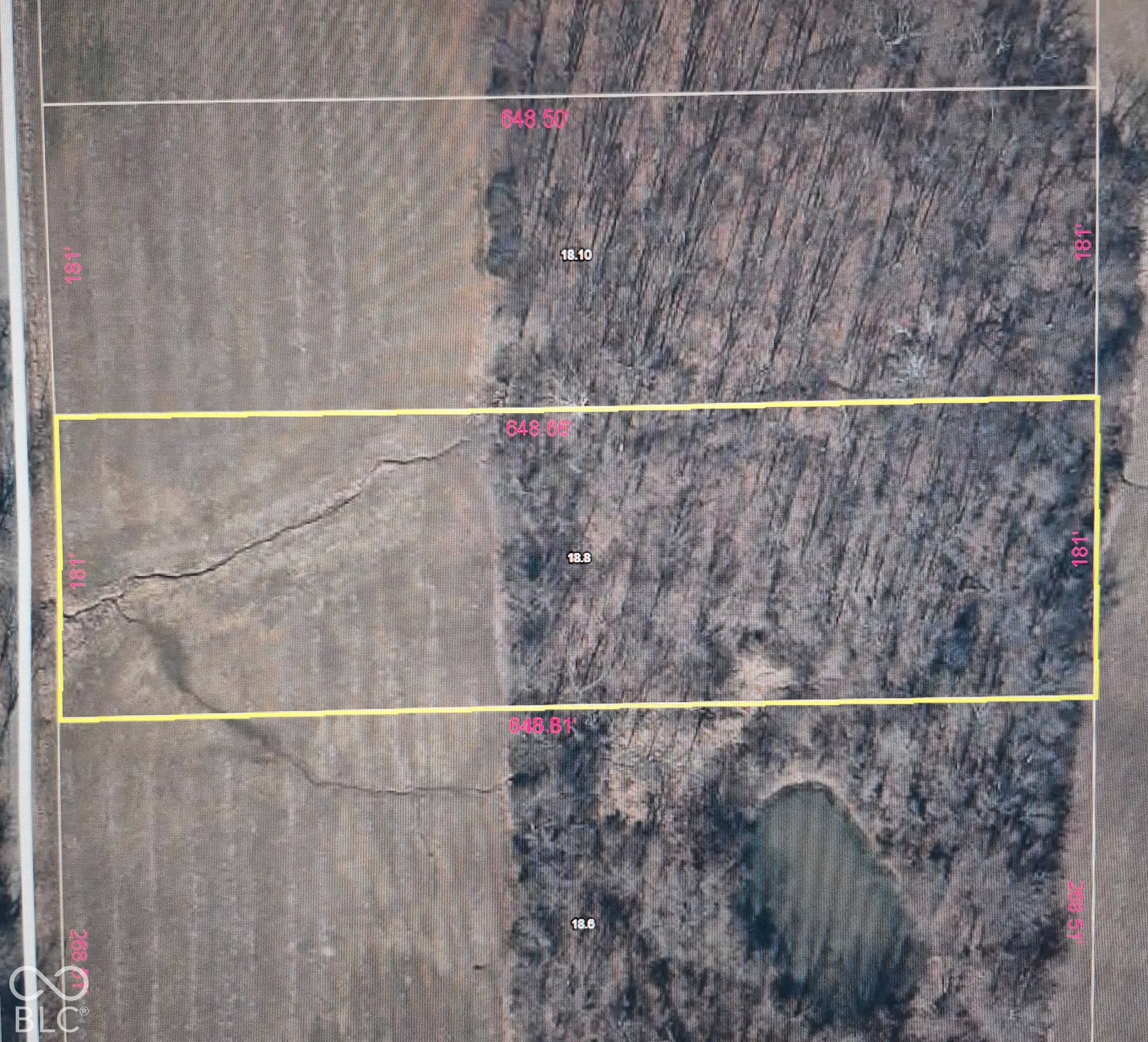 Aerial Survey. Depicting boundary lines and dimensions for the property