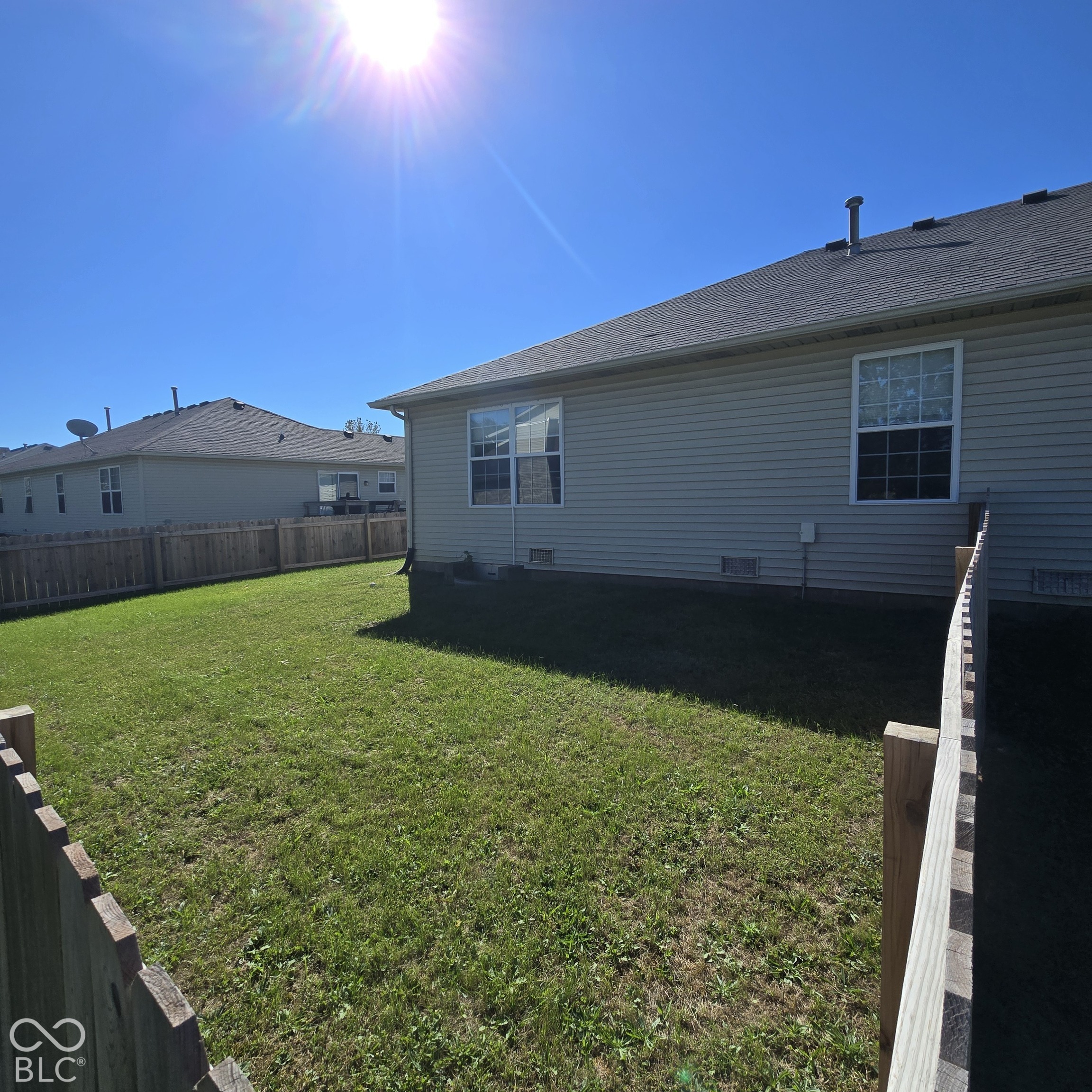 Nice sized back yard with a 4' privacy fence...