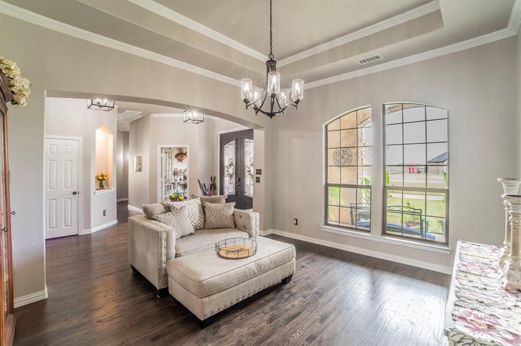 Formal dining area currently used as a living area