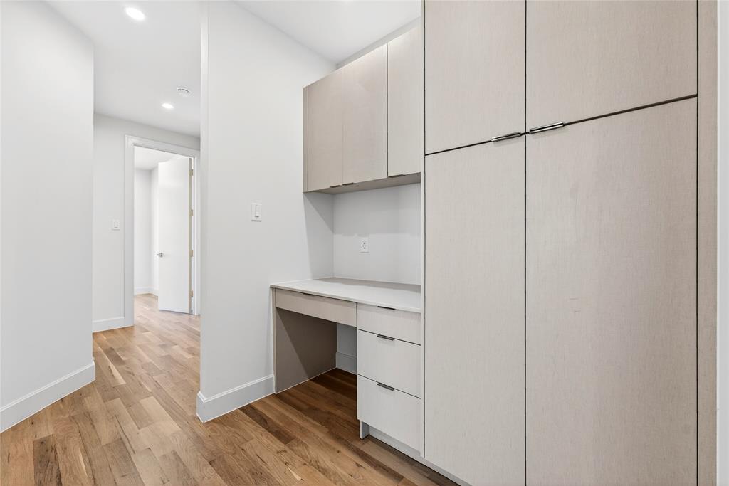 Custom built in desk with storage