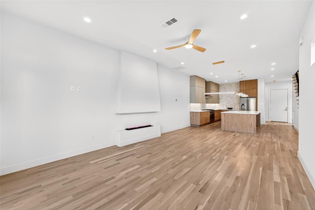 White oak flooring throughout.