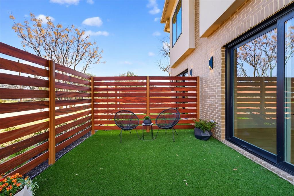 Sliding glass doors open to your courtyard.