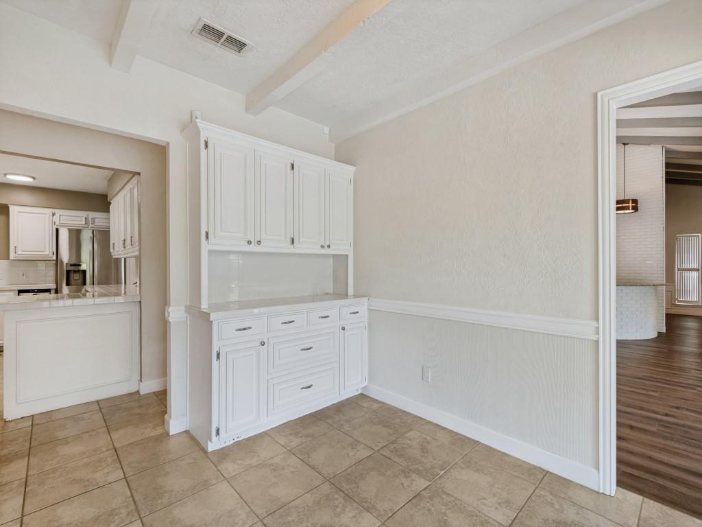 Kitchen Dining area with view of backyard.