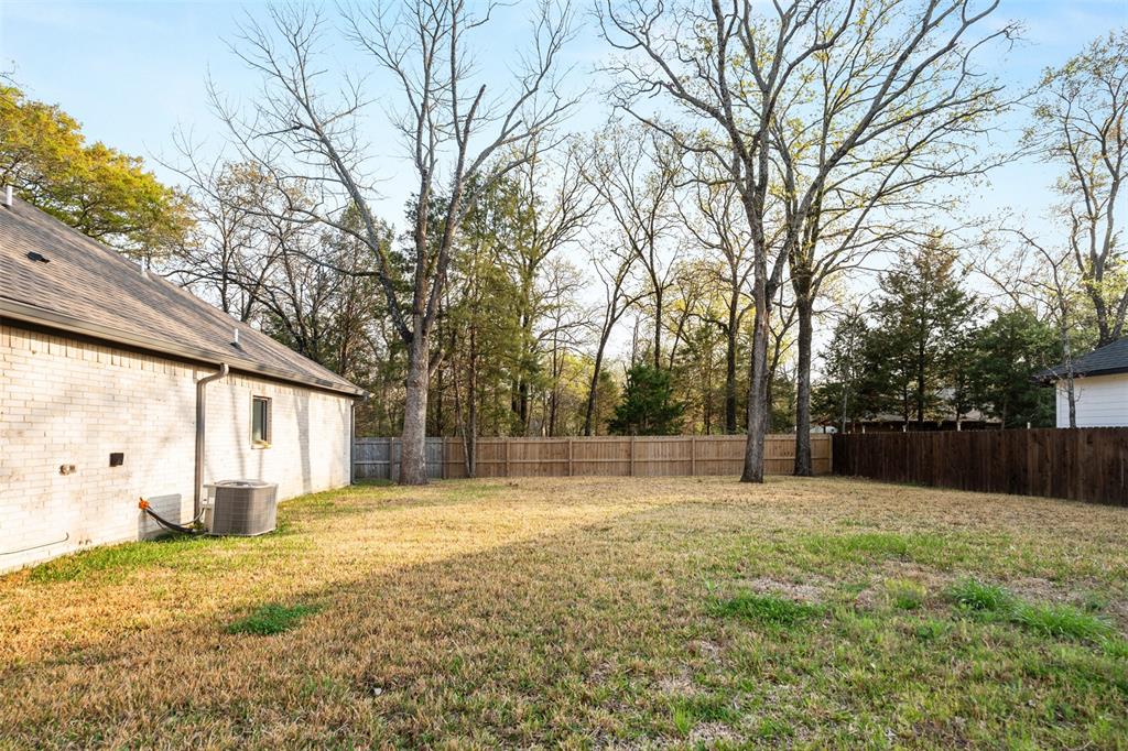 Large fenced yard Large fenced yard