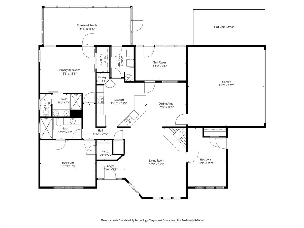 2-D Floor Plan with Room Sizes 2-D Floor Plan with Room Sizes