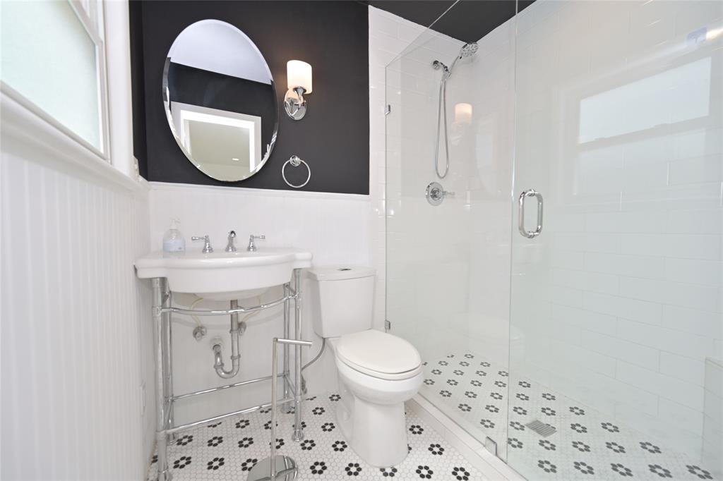 Updated Bathroom with large rimless shower