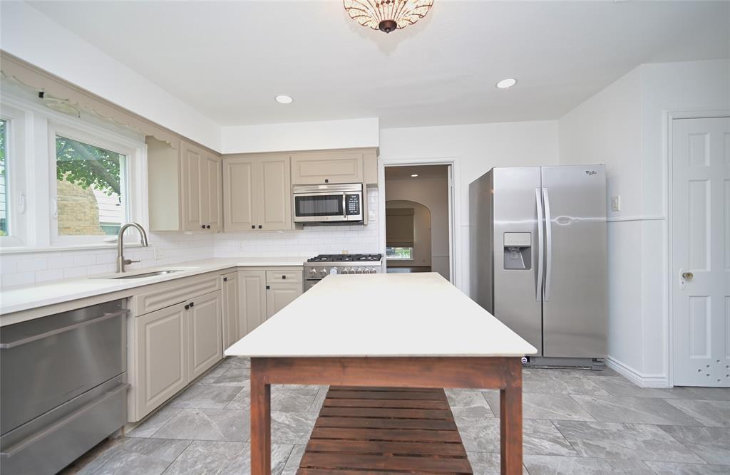 Kitchen facing dining