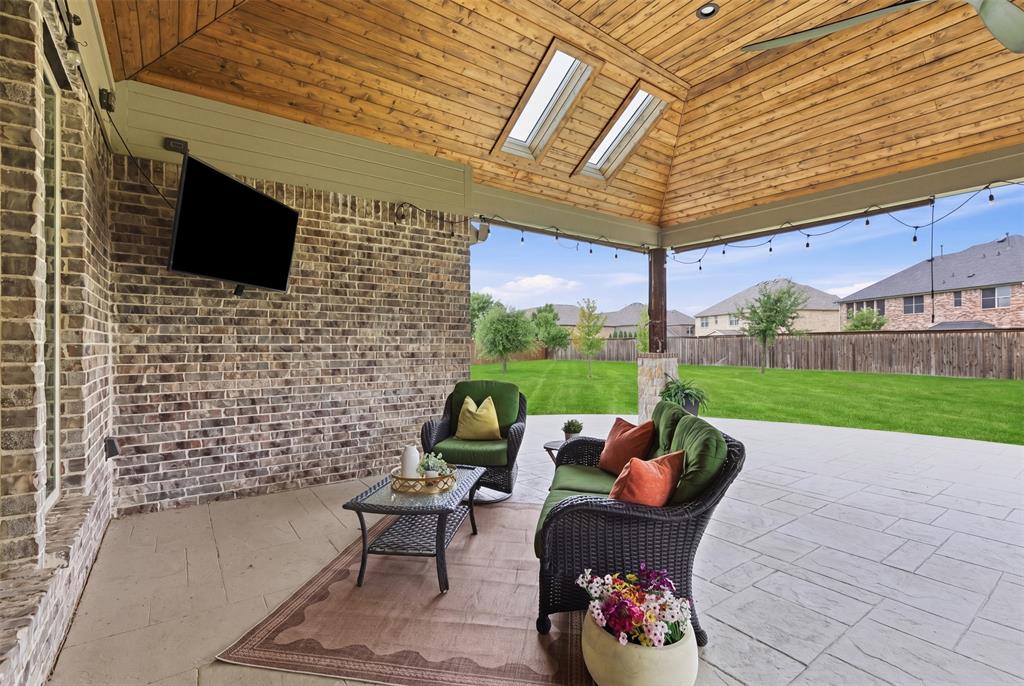 Amazing 450 sqft covered patio with cedar tongue and groove ceiling