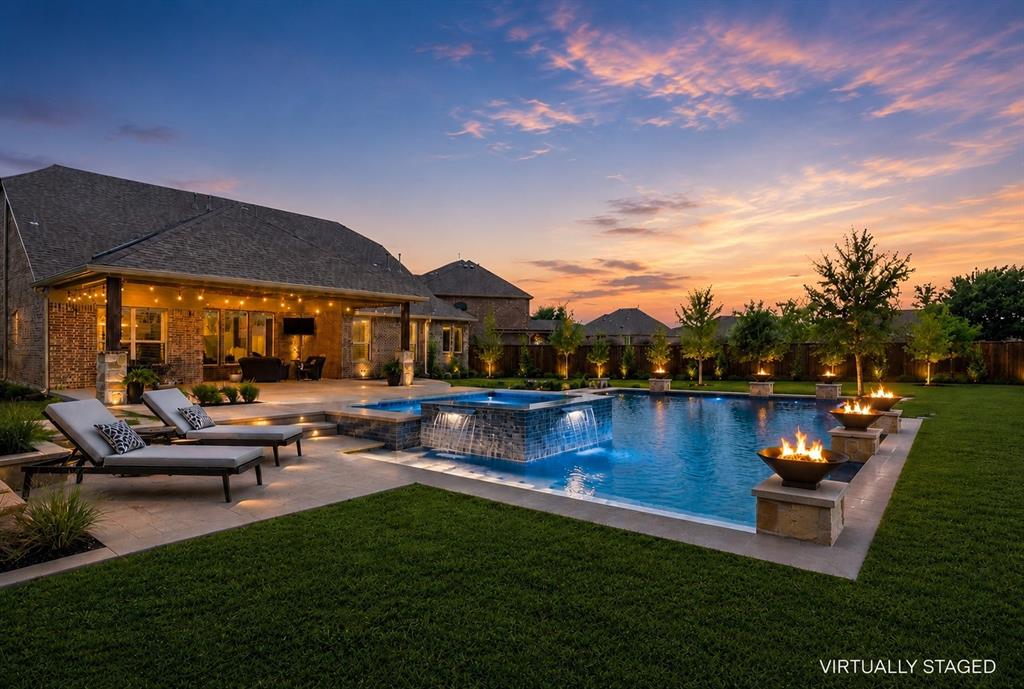 Imagine the possibilities with this expansive backyard -Virtually Staged custom pool