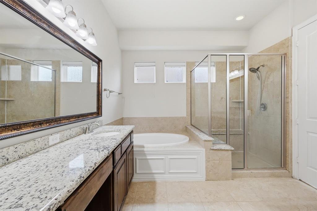 Primary Bathroom with Garden Tub and Walk In Shower
