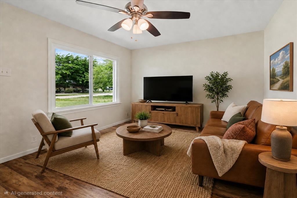 Virtual staging of living room