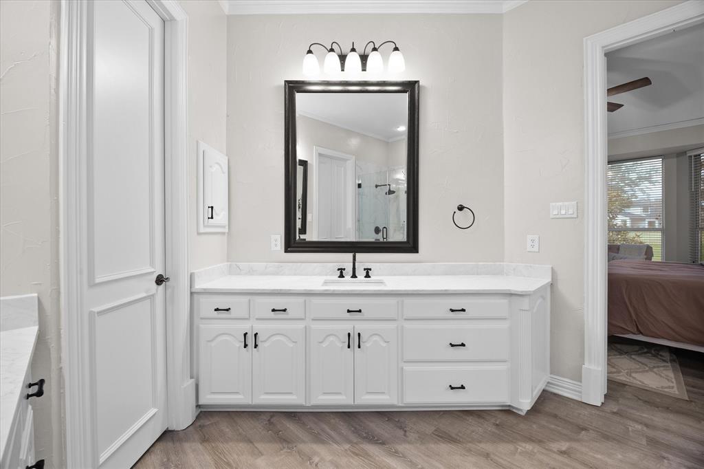 His and her vanities provide ample storeage