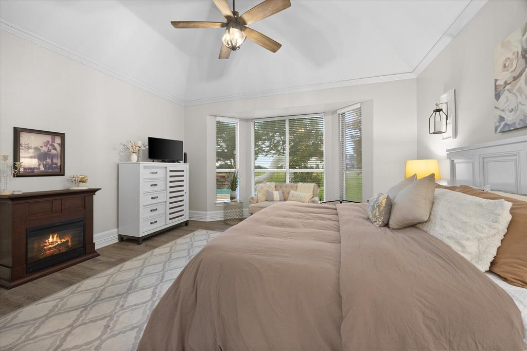 Master bedroom includes sitting area with stunning views