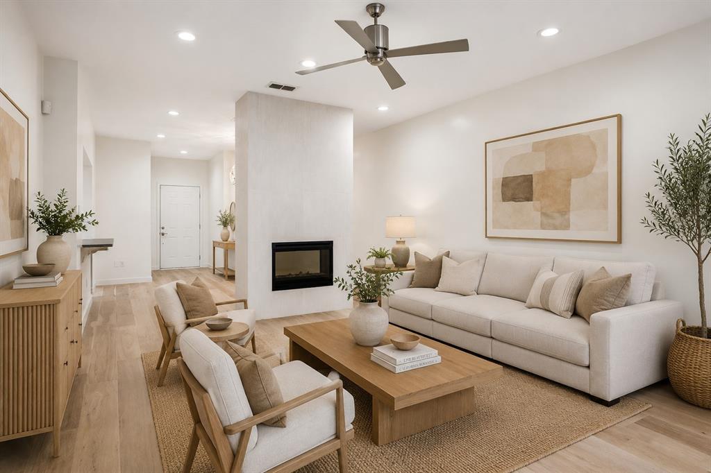 Furnished living room generated by AI.