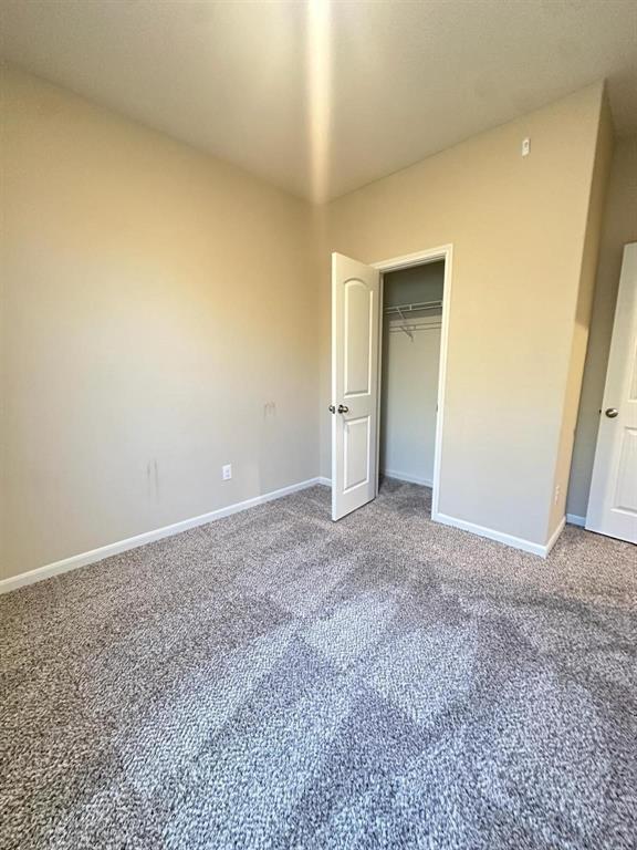 Neutral-toned walls complement the gray carpeting