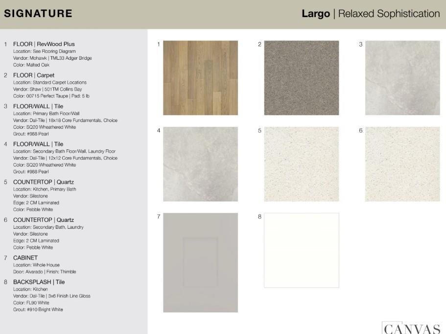 1137 Beebalm Mews design selections. Home is currently under construction and selections are subject to change.