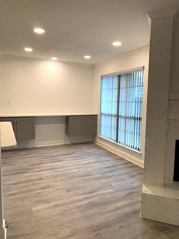 Built-in storage in dining area