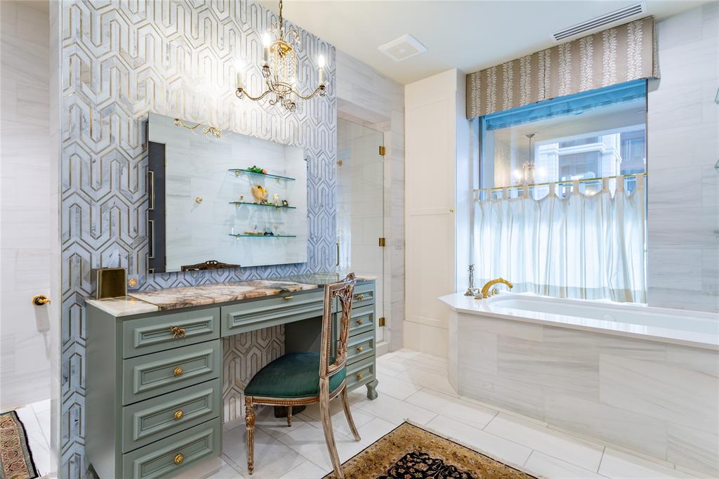 Separate vanity & no-see window film treatment over the Bathtub.