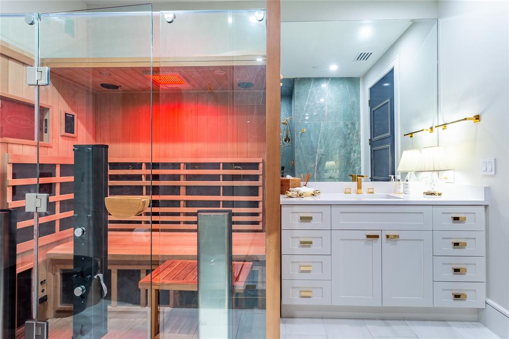 Guest Bath has Clearlight Infrared Sauna with bluetooth capabilites & smart phone/tablet controls.