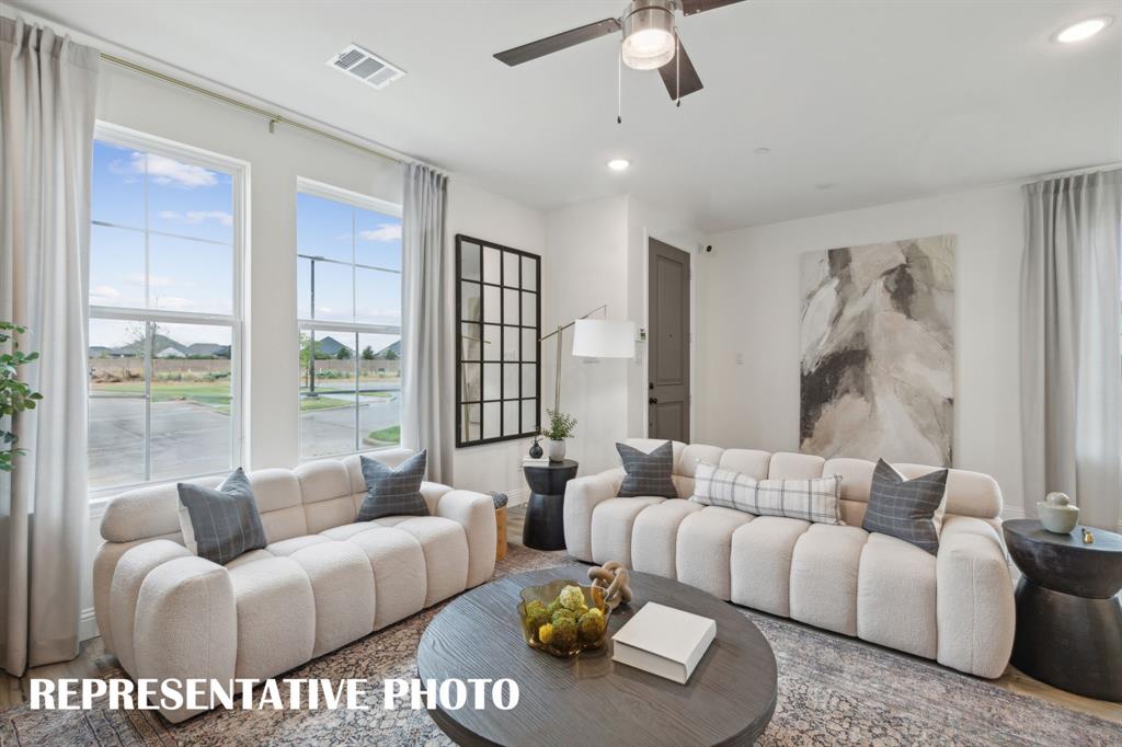 The family room in our Parker plan is large enough to host the entire family!  REPRESENTATIVE PHOTO