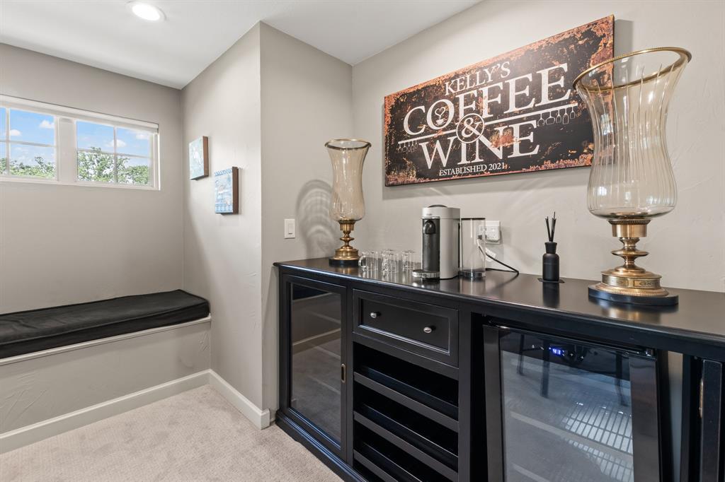 Bar with built in beverage fridges