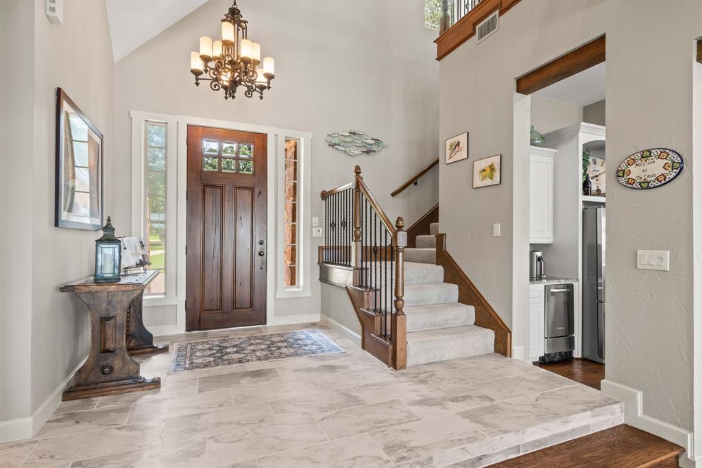 Newly tiled entry way with a grand entrance and WOW views!
