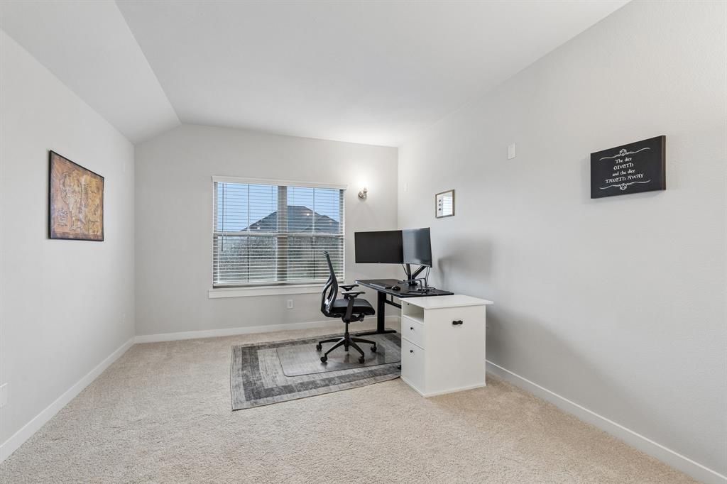 Pre-wired media room off of the game room currently being used as an office