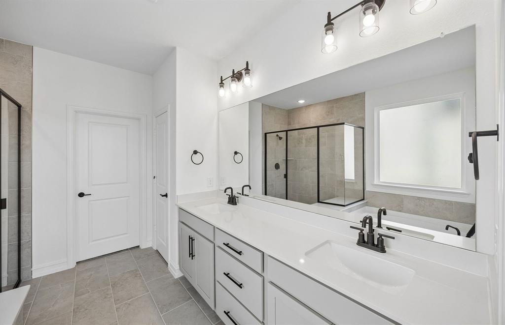 Primary bath with double vanity