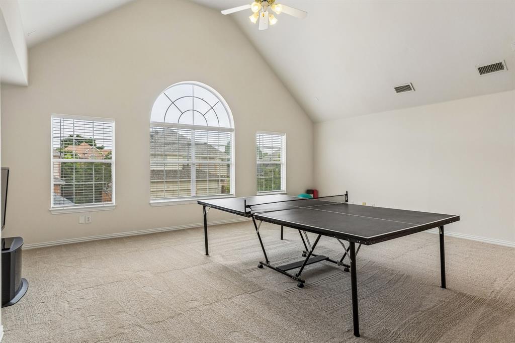 A true standout feature of the home, this expansive game room offers exceptional space and unlimited versatility. Large enough to accommodate multiple activity zones, it can effortlessly serve as a media room, billiards room, fitness area, home office, teen retreat, or entertainment hub. Whether hosting game nights, movie marathons, or creating the ultimate flex space, this oversized room is limited only by your imagination. Let the games begin!!