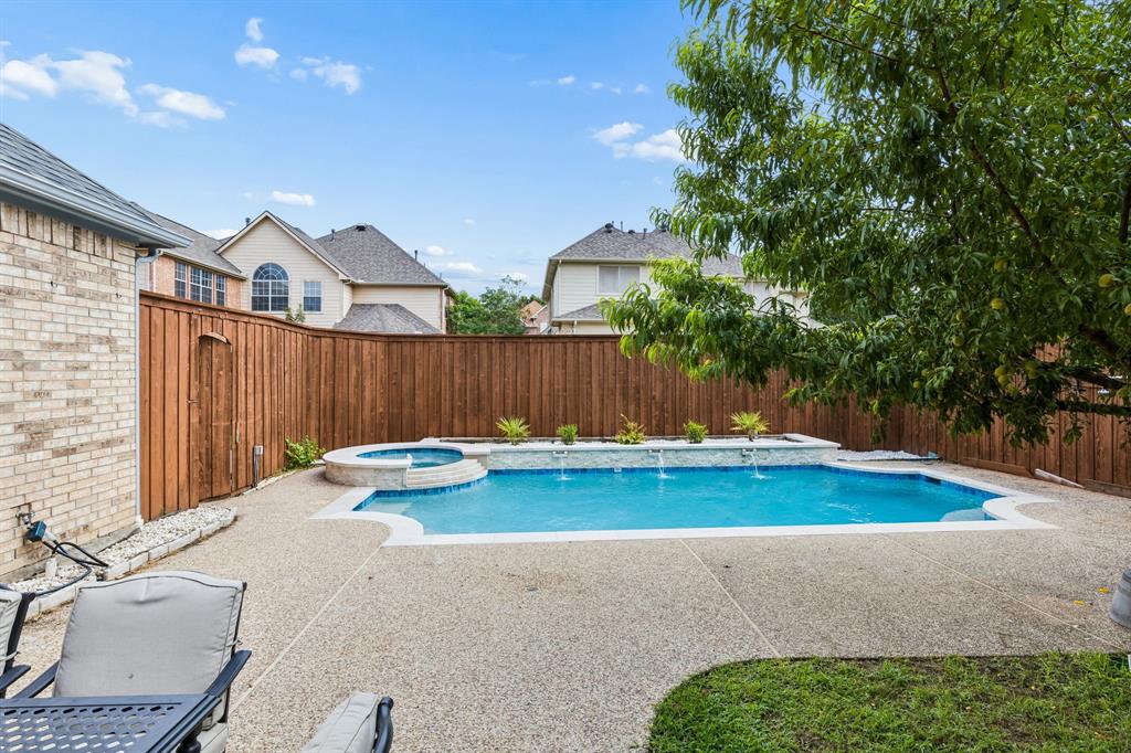The sparkling pool creates the perfect setting for relaxing weekends, entertaining guests, and enjoying Texas summers in style.