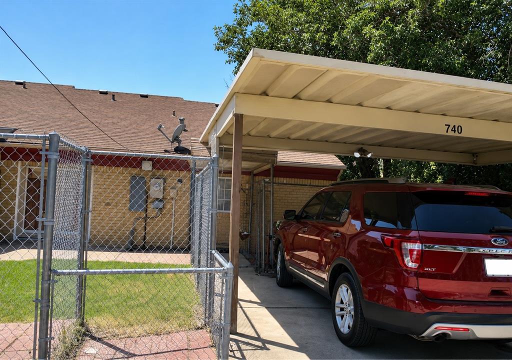 Two car carport, rear entry