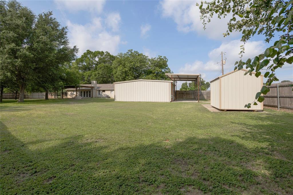 Huge backyard, with mature trees.