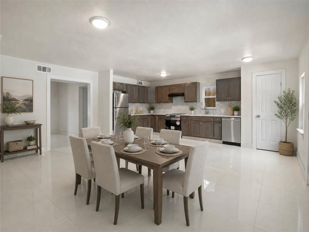 Virtually Staged kitchen / dining room Virtually Staged kitchen / dining room