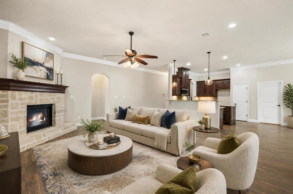 Virtually staged living room