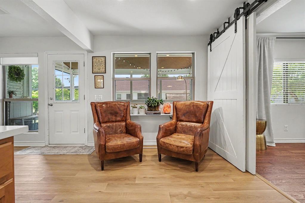Breakfast area currently being used as a sitting area