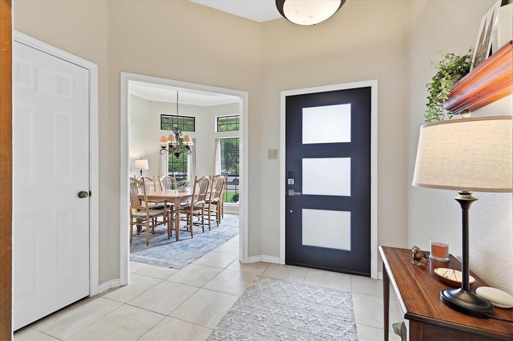 This entry offers a coat closet and has been recently painted.